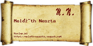 Meláth Neszta névjegykártya
